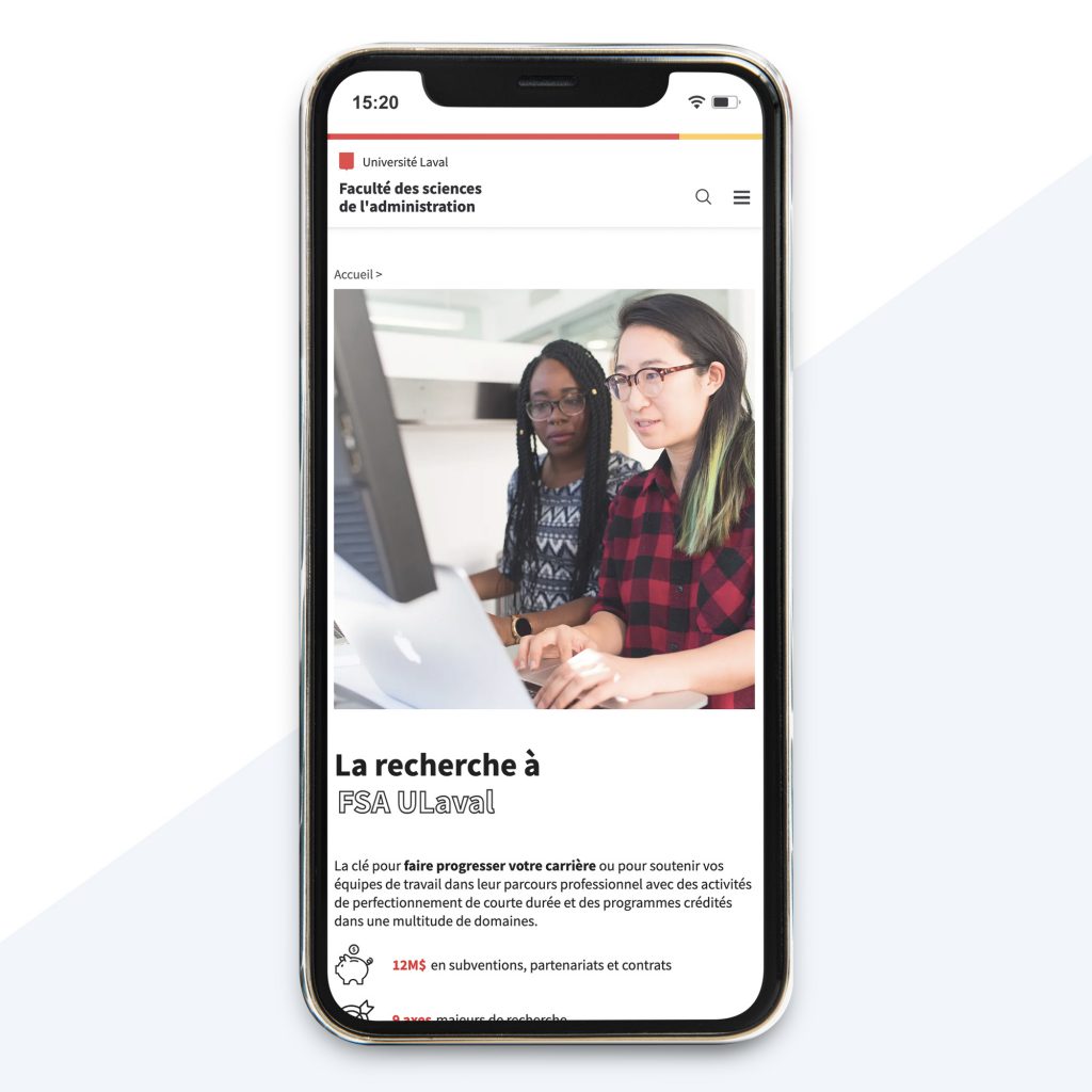 Exemple de navigation sur appareil mobile plus allégée